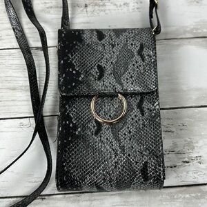 JEN & CO crossbody python gunmetal phone purse wallet